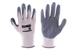LOBSTER 101125 Rukavice NYLON vel.8 bílo/šedé GLONI - Nylonov pracovn rukavice men v nitrilu, blo/ed vel.8. LOBSTER